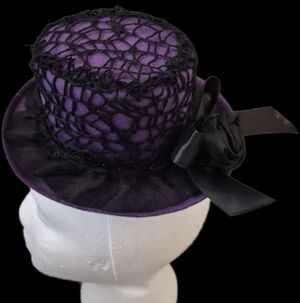 Elegant Purple and Black Halloween Mini Hat Facinator